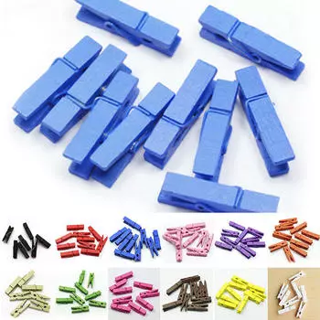 20–100 мини-деревянных прищепок/фотозажимов, 35 мм, выбрать цвет розовый