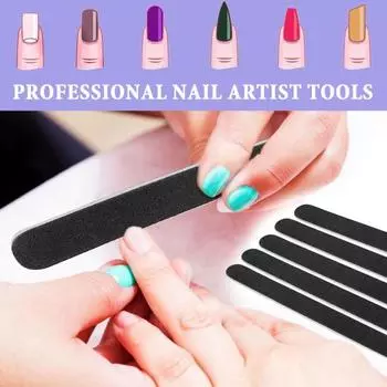 20/100 шт. 100/180 зернистость деревянные пилочки для ногтей компактные портативные многоцелевые DIY одноразовые пилочки для ногтей 20PCS чёрный