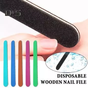 20/100 шт. 100/180 зернистость деревянные пилочки для ногтей компактные портативные многоцелевые DIY одноразовые пилочки для ногтей маникюрный набор инструментов 20PCS чёрный