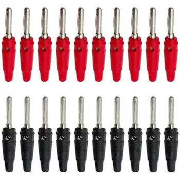 20/100 шт. 4 мм штабелируемый разъем типа «банан» с высоким током, изолированный, экранированный, винтовой кабельный адаптер для динамика