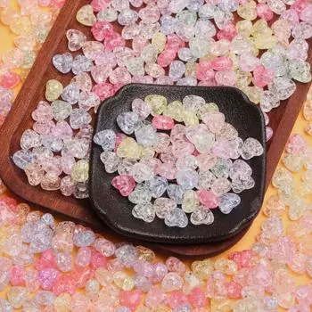 20/100 шт. 9,8*11 мм подвески DIY бусины ювелирные аксессуары ручной работы свободные бусины трещины для изготовления ювелирных изделий в форме сердца 20Pcs разноцветный