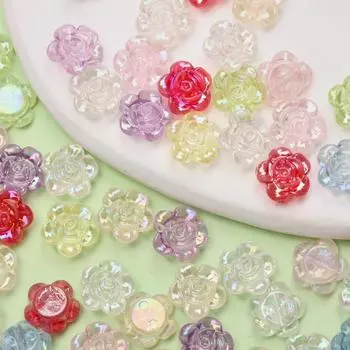 20/100 шт. для изготовления ювелирных изделий, акриловые бусины, свободные бусины-разделители AB, цветные подвески, бусины «сделай сам», для браслетов, ожерелий, аксессуары ручной работы 20Pcs разноцветный