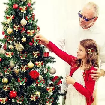 20/100 шт. Рождественский бант, мини-украшение в виде банта, рождественская гирлянда, бант, украшения для рождественской елки, свадебное украшение для вечеринки