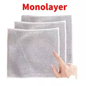 20/10/1 шт., волшебная металлическая стальная проволока, тряпки для чистки, домашняя кухонная кастрюля, сковорода, тряпка для мытья посуды, полотенца с антипригарным покрытием, тряпка из масляной стальной проволоки, тряпки Double Layer 1PC