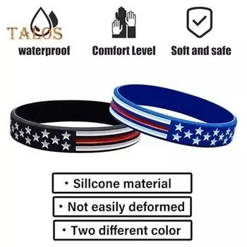 20/10/30 шт., силиконовый браслет унисекс, 4 июля, День независимости, американский флаг, эластичный браслет с принтом для патриотической вечеринки, школьный подарок 10 pcs синий