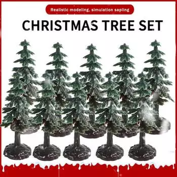 Рождественская сцена Микро-пейзаж Моделирование Рождественской елки Модель Растения 2pcs