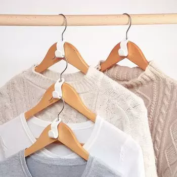 20/10/5 шт. пластиковый органайзер для шкафа, компактные крючки, вешалка, соединительная пряжка 5PCS белый