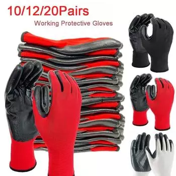 20-10 пар защитные профессиональные рабочие перчатки защитные перчатки для мужчин строительные садовые промышленные защитные работы нейлоновые Glo M