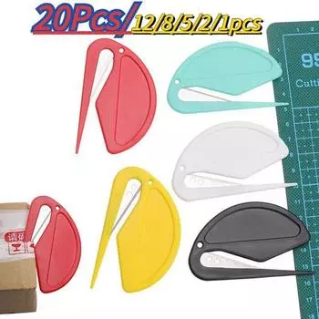 20/12/8/5/2/1 шт. пластиковый мини-нож для открывания писем, открывалка для конвертов, открывалка для писем, резак для бумаги, канцелярский нож, резак для веревок, резиновая лента, лезвие проволоки 1pc белый