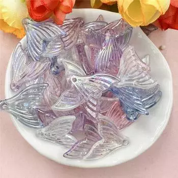 20*19,4 мм 100 шт. Новые популярные бусины для ожерелья в виде рыбьего хвоста для девочек, акриловые браслеты, сделай сам, ювелирные изделия, прозрачные, цветные, подарки ручной работы 100Pcs 20*19.4mm белый