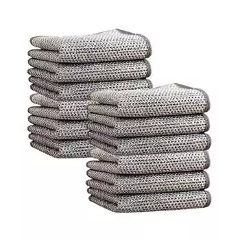 20-1 шт. Металлическая проволочная сетка для чистки горшка, универсальные кухонные полотенца, тряпка для удаления пятен от чая, для мытья посуды, чистящая губка 1PC