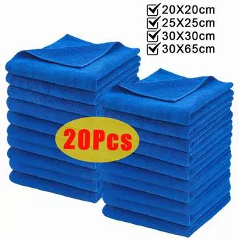 20/1 шт. Микрофибровые полотенца для мытья автомобиля, впитывающие, сушильные, подгибающие салфетки для ухода за автомобилем, бытовые, кухонные, ветошь для уборки ванной комнаты, полотенца 10Pcs