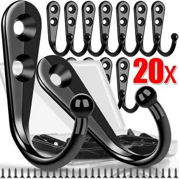 20/1 шт. многоцелевые настенные крючки для одежды, халата, шапки, полотенца, крючок с винтами, держатели для органайзера для кухни и ванной комнаты 1PC