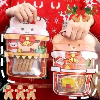 20/1 шт., мультяшные рождественские подарки, герметичная упаковка, пакет для повторного закрывания, рождественские конфеты, печенье, подарочная упаковка, детские принадлежности для рождественской вечеринки 20x27cm