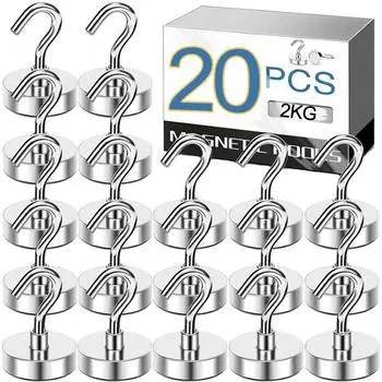 20/1 шт. настенный сверхпрочный магнитный крючок магнитный крючок для дома кухня ванная комната хранение крючки для одежды дом и организация магнит 1PCS