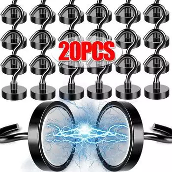 20/1 шт. прочный магнитный крючок практичный несущий крючок многоцелевое хранение для дома кухня бар хранение ключей пальто чашка подвешивание 1PC белый