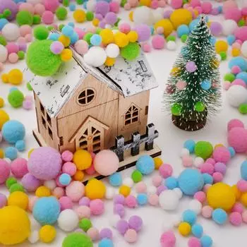 20-200 шт. красочные помпоны плюшевые разноцветные креативные детские ручные материалы блестящие пенопластовые шарики DIY товары для творчества 03 2cm 50pcs