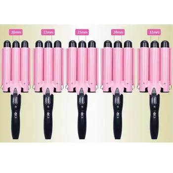 20/22/25/28/32 мм щипцы для завивки волос с 3 стволами большой быстрый нагревательный инструмент для укладки волос для салонного домашнего использования светло-зеленый