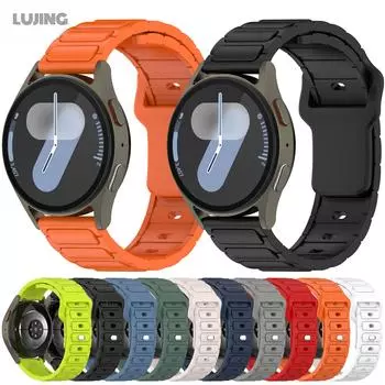 20 22 мм наружный силиконовый браслет для Samsung Galaxy Watch 7 6 5 4 Pro 40/44 мм ремешок для часов 6 4 Classic 47/43 мм ремешок для Huawei Watch GT аксессуары Universal 20mm width чёрный