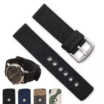20/22 мм ремешок для часов водонепроницаемый дышащий мягкий холст камуфляжный ремешок для наручных часов сменный ремешок для повседневного ношения