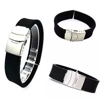 20-24 мм водонепроницаемый силиконовый резиновый ремешок для часов с прямым концом браслет из нержавеющей стали двойной 20mm