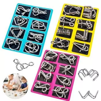 20/25/30/32/40 шт./компл. металлическая головоломка кольцо головоломка 3D проволочная головоломка игра дети взрослые 32PCS