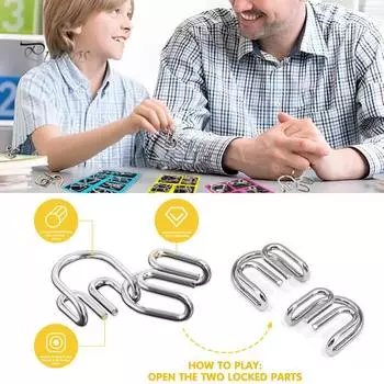 20/25/30/32/40 шт./компл. металлическая головоломка-кольцо, головоломка для мозга, 3D-головоломка с проволокой, для детей и взрослых, тест на логику и IQ, обучающая игрушка-разблокировка для малышей 32PCS