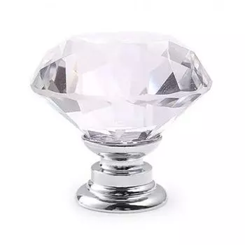 20/25/30/40 мм K9 ромбовидная серебряная ручка для гардероба из искусственного хрусталя, дверная ручка 20mm