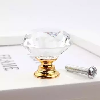 20/25/30/40 мм золотая ручка с одним отверстием ромбовидная ручка ящика из искусственного хрусталя 25mm