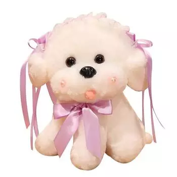 20/25 см милая собака с лентой плюшевые игрушки кавайные мягкие животные подушки милые щенки куклы для детей малышей подруги подарки 20cm красный