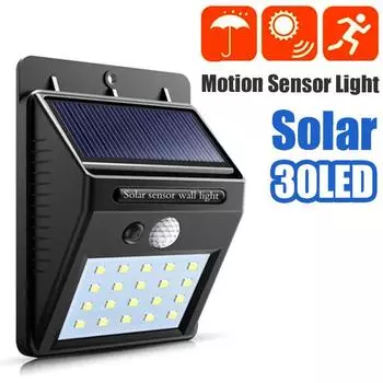 20/30/100 светодиодный настенный светильник на солнечных батареях с 4-мя сторонами, светящийся с датчиком движения, индукционный светильник для двора, водонепроницаемый, для лестниц, уличный настенный светильник