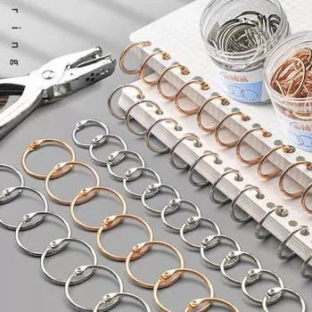 20/30/40/50 мм металлическое кольцо-переплет, отрывная бумага, индексные карточки, альбом, зажим для переплета, дырокол, офисные принадлежности 20mm(50pcs) серебряный