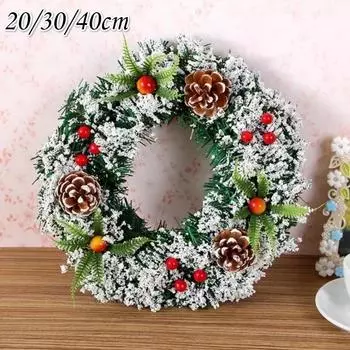 20/30/40 Cm Christmas Wreath Fake Fruit Pine Christmas Decoration Christmas Large Wreath Door Wall Decoration 20cm