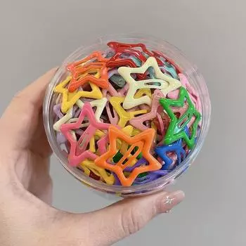 20/30/40 шт. Красочные Кавайные Заколки-звездочки Y2K Милые Девичьи BB Однотонные Заколки-звездочки Металлические Заколки-клипсы Головной убор Украшения для волос Подарки 20 pcs