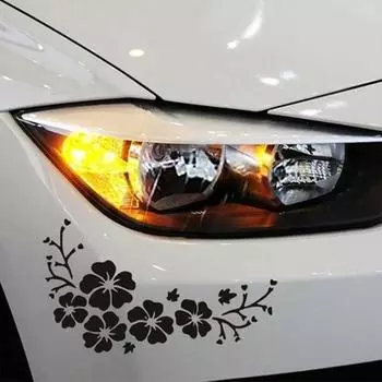20/30/40cm Car Flower Blossom Decal Stickers Auto Window Bumper Door Scratch Cover Decals Car Motorcycle Vinyl Stickers Decor 20cm чёрный