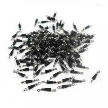 20/30/50 шт. вертлюги для рыбалки, шарикоподшипники, поворотные кольца, соединительный крючок ?S?20Pcs# чёрный