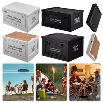 20/30 л ящик для хранения для кемпинга большая вместимость складной ящик для хранения многофункциональная уличная скамья разделочная доска для дома и улицы 20L have a wooden cover белый