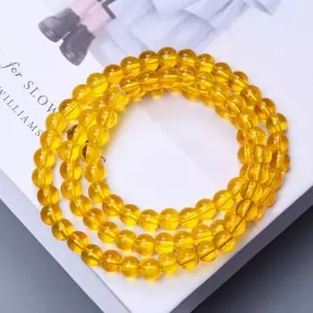 20/30 шт 6/10 мм Горячая распродажа Желтые хрустальные бусины Аксессуары Модные цитрины Круглые бусины Натуральный камень Ожерелье Браслет Ручная работа 6mm about 30pcs