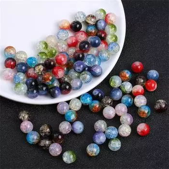 20/30 шт 8/10 мм треснувшие хрустальные стеклянные бусины для браслета, ожерелья, серег, самодельные бусины для изготовления ювелирных изделий 10mm 20pcs