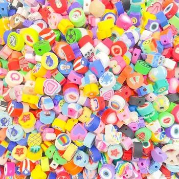 20/30 шт. Мягкий керамический материал, случайные цвета, декоративные бусины, разноцветные интервальные бусины, браслет, ожерелье, серьги, брелок, цепочка для ног, цепочка для телефона 20pcs