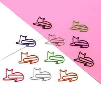 20/30 шт. закладки для книг в виде животных, металлические зажимы для бумаги, декоративные скрепки в форме кошки для офиса/школы 20PCS