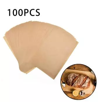 20*30 см 100 шт. листов пергаментной бумаги, предварительно нарезанных, неотбеленная бумага для выпечки, антипригарная для выпечки хлеба, пирожных, печенья и т. д. CHINA