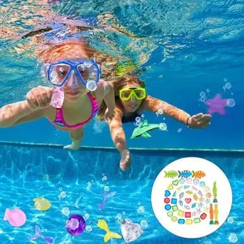 20/32/40/46 шт., детский бассейн, игрушка, рыба, морской конек, морская звезда, морская улитка, ракушка, кольцо с акулой, сокровище, летний открытый пляжный бассейн, подводный игровой комплект D