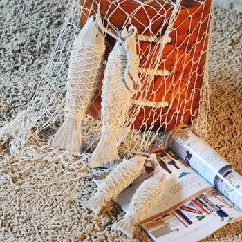 20/32cm Scandinavian Hanging Vintage Wooden Crafts Fish Restaurant Decoration Retro Home Stay Living Room Wall Art Decors