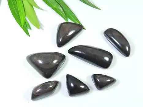20-34MM натуральный черный обсидиан смешанной формы кабошон драгоценный камень 8 шт. лот 245 карат. РК-3090