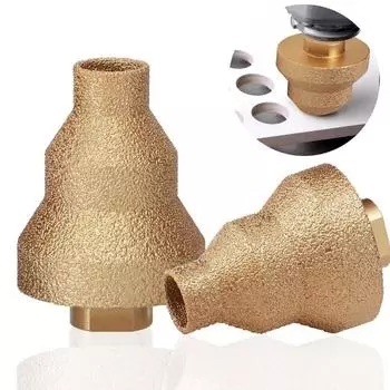 20-35-50 мм алмазное ступенчатое фасковое сверло с резьбой M10 высококачественное фаскоснимающее шлифовальное сверло прочная шлифовальная головка коричневый