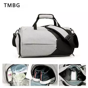 20-35 л дорожная сумка для фитнеса большой емкости Оксфордские износостойкие сумки для плавания и йоги с отдельным карманом для обуви Портативная спортивная сумка для тренировок на открытом воздухе темно-синий