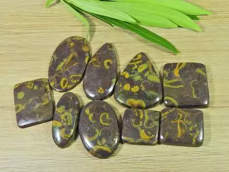 20-39 MM Natural Fruit Jasper Mix Cabochon Loose Gemstone 9Pcs Lot 291Cts. RQ-2147