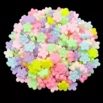 20/40/50 шт. Ожерелье Браслет Оптовая продажа Конфетные цвета Бусины для изготовления ювелирных изделий своими руками Подвеска Звезда Цветок Бабочка бусины 50Pcs 9mm Flower