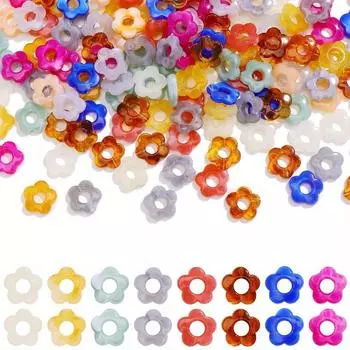 20/40/60 шт. Акриловые бусины в форме цветка, полые бусины в форме цветка, разделенные бусины, объемные, для самостоятельного изготовления, цветные, для ожерелья, сережек, браслетов, ювелирных изделий Random Color 20pcs